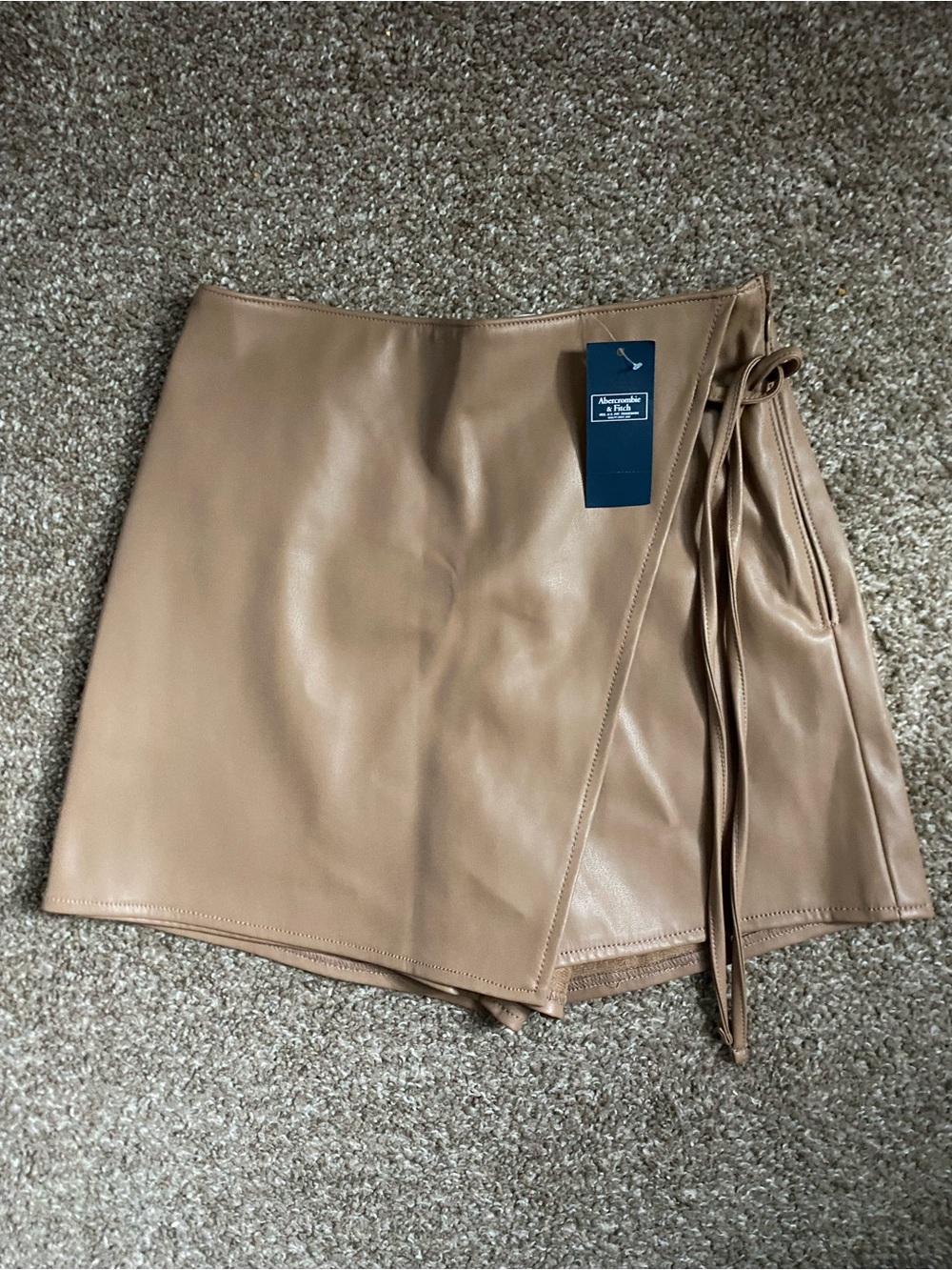 Abercrombie & Fit Wrap Faux Leather Mini Skort- NWT